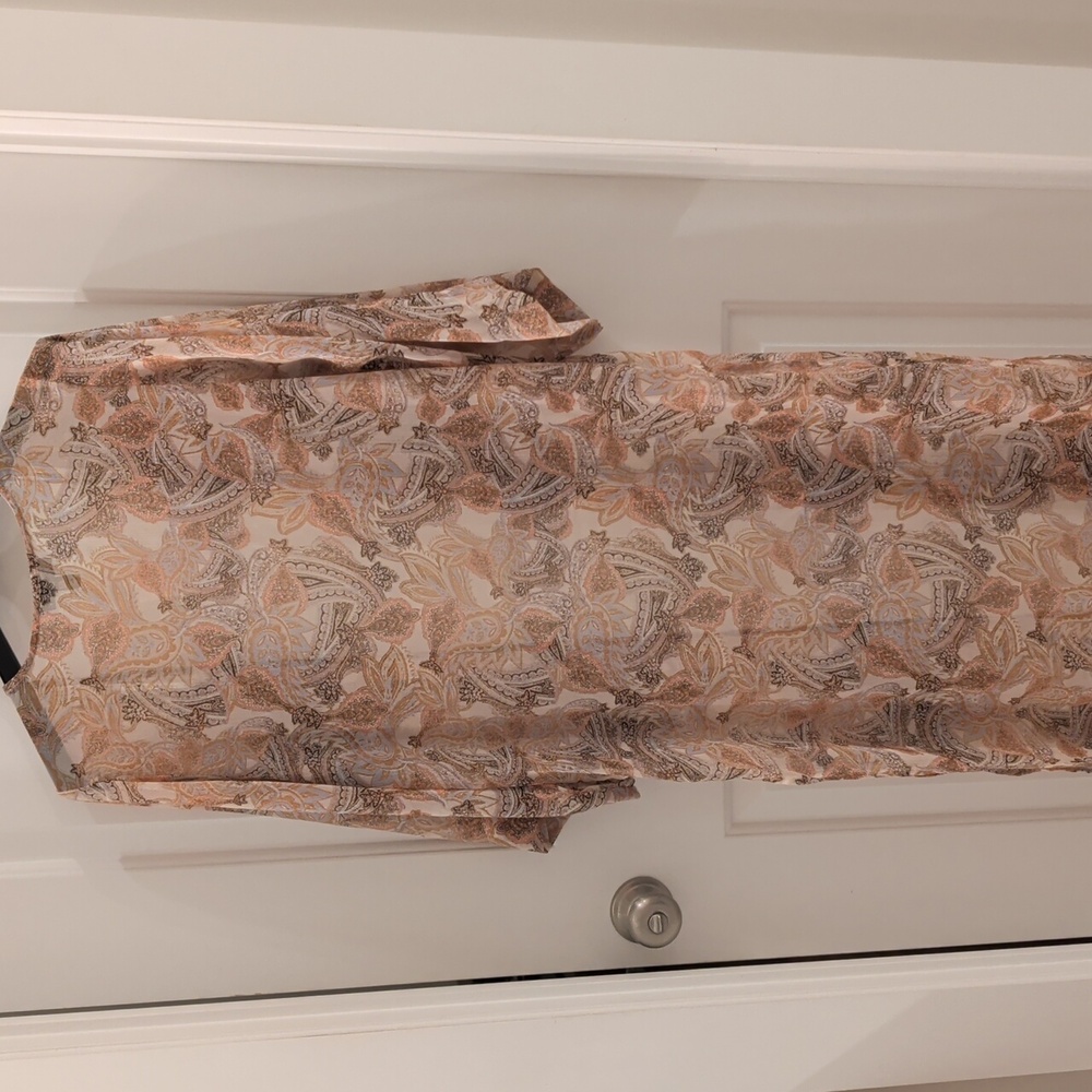 Jessica Simpson Peach and Brown Sheer Blakely Kimono - Picture 5 of 6